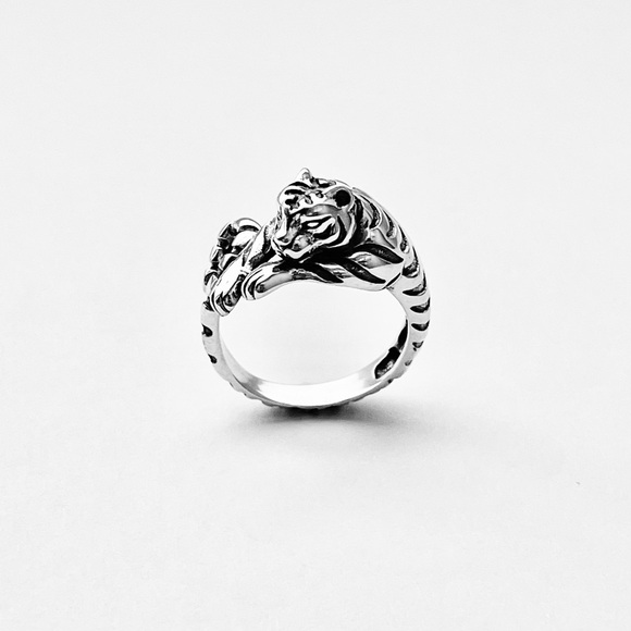 Sterling Silver Wraparound Delicate Tiger Ring, Silver Rings, Animal Zoo, Tigers - Picture 13 of 15